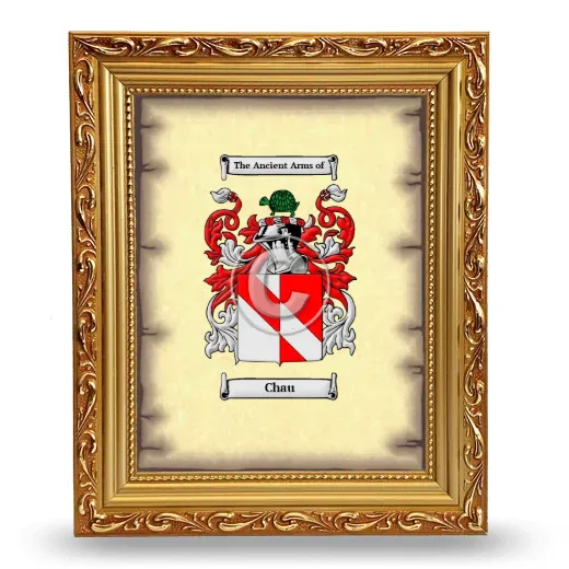 Chau Coat of Arms Framed - Gold