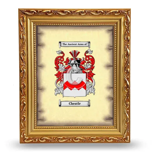 Cheatle Coat of Arms Framed - Gold