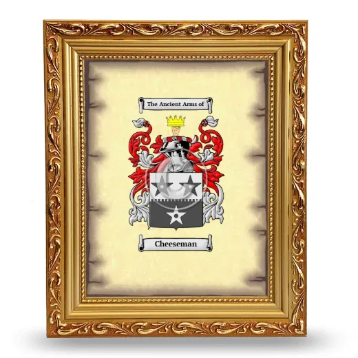 Cheeseman Coat of Arms Framed - Gold