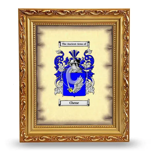 Chene Coat of Arms Framed - Gold