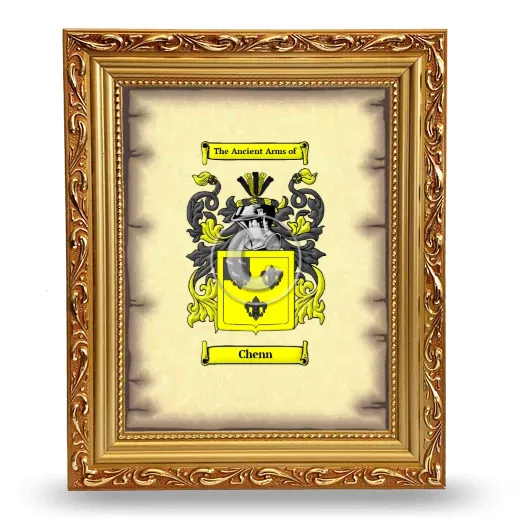 Chenn Coat of Arms Framed - Gold