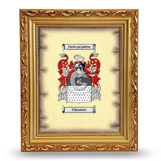Chestere Coat of Arms Framed - Gold