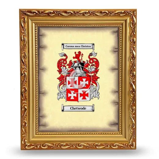 Chetwode Coat of Arms Framed - Gold