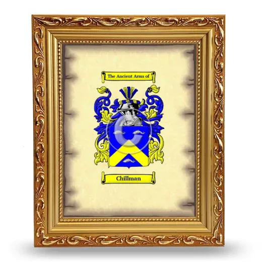 Chillman Coat of Arms Framed - Gold