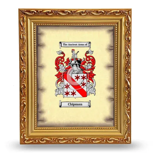 Chipman Coat of Arms Framed - Gold