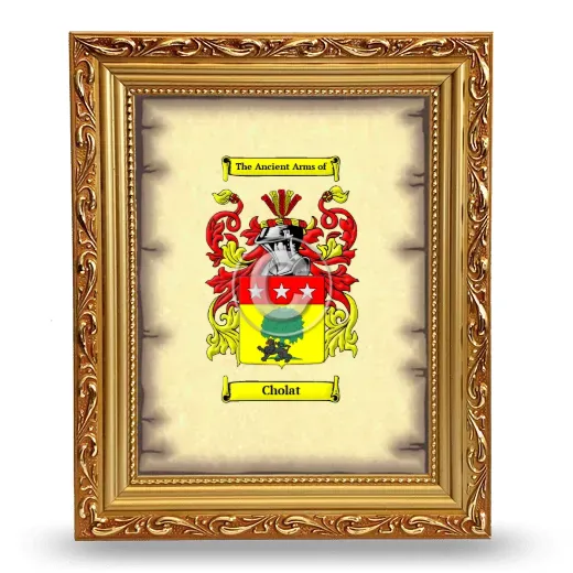 Cholat Coat of Arms Framed - Gold