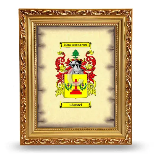 Christel Coat of Arms Framed - Gold