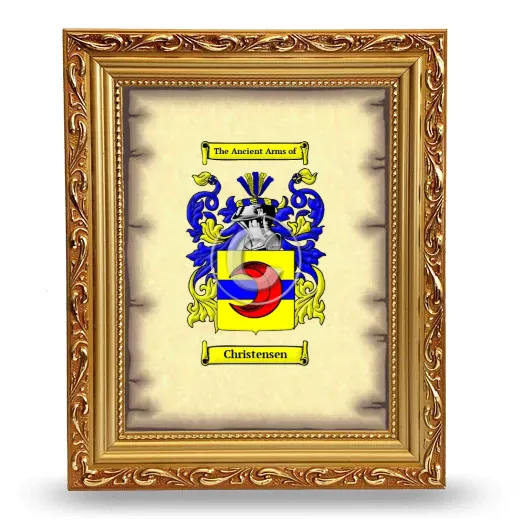 Christensen Coat of Arms Framed - Gold