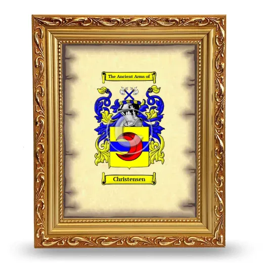 Christensen Coat of Arms Framed - Gold
