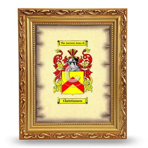 Christiansen Coat of Arms Framed - Gold