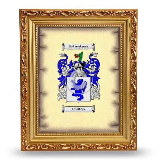 Chriton Coat of Arms Framed - Gold