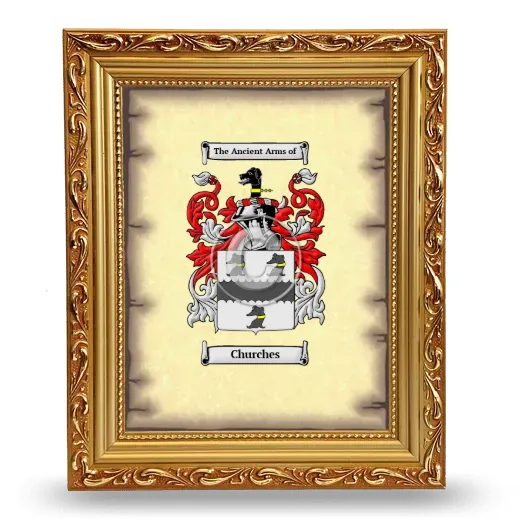 Churches Coat of Arms Framed - Gold