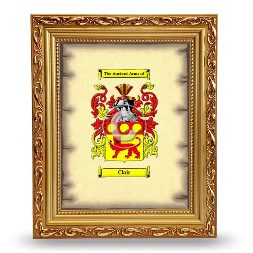 Clair Coat of Arms Framed - Gold