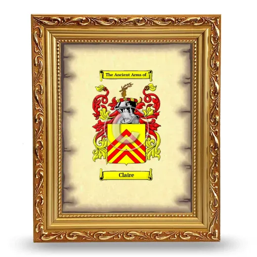 Claire Coat of Arms Framed - Gold