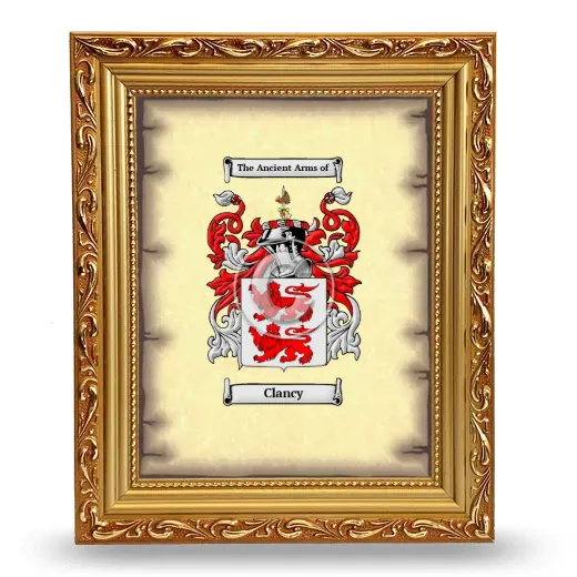 Clancy Coat of Arms Framed - Gold