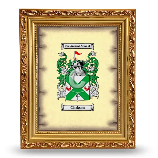 Clarkson Coat of Arms Framed - Gold