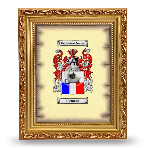 Clement Coat of Arms Framed - Gold