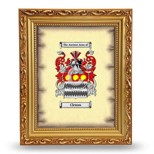 Clemm Coat of Arms Framed - Gold