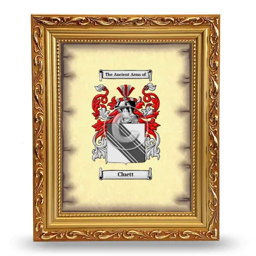 Cluett Coat of Arms Framed - Gold