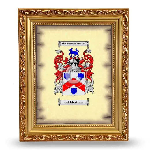Cobblestone Coat of Arms Framed - Gold