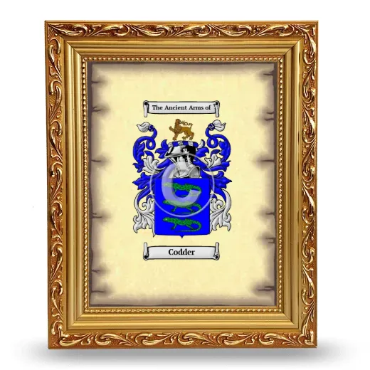 Codder Coat of Arms Framed - Gold