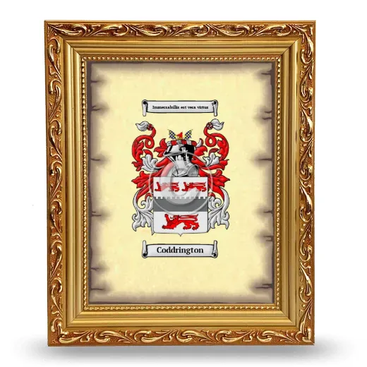 Coddrington Coat of Arms Framed - Gold