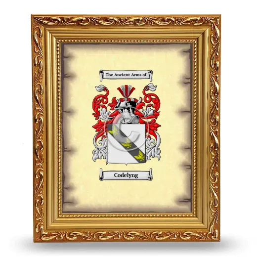 Codelyng Coat of Arms Framed - Gold
