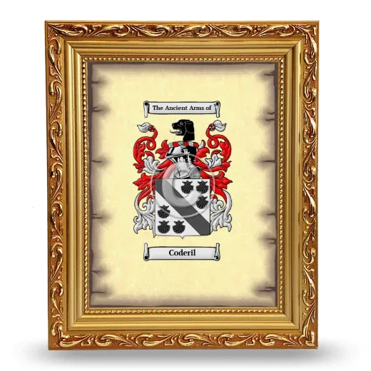 Coderil Coat of Arms Framed - Gold