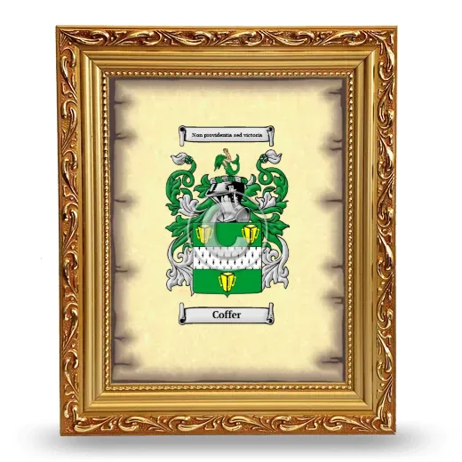 Coffer Coat of Arms Framed - Gold