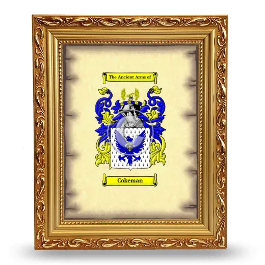 Cokeman Coat of Arms Framed - Gold