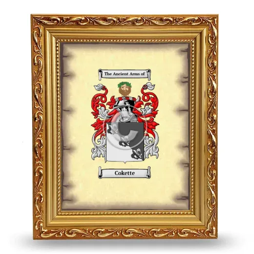 Cokette Coat of Arms Framed - Gold