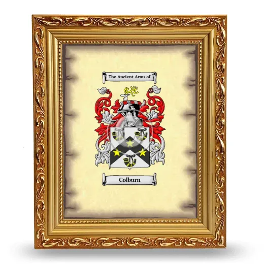 Colburn Coat of Arms Framed - Gold