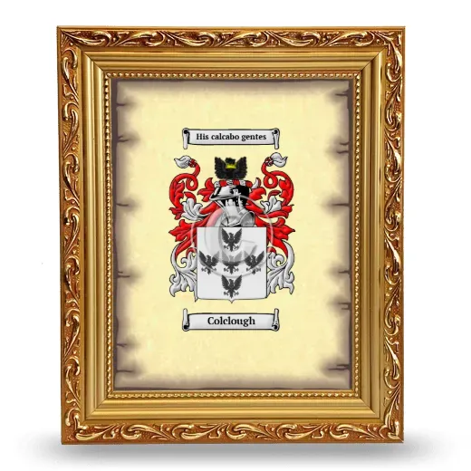 Colclough Coat of Arms Framed - Gold