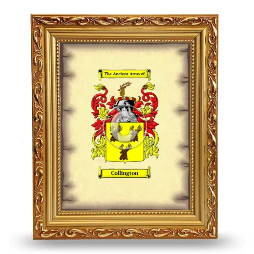 Collington Coat of Arms Framed - Gold