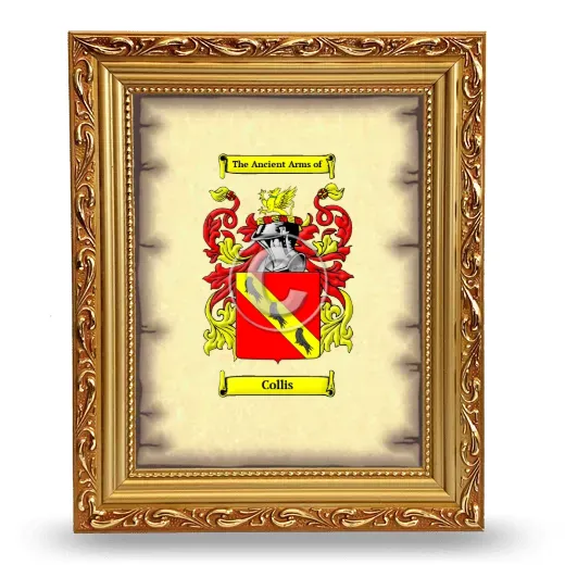 Collis Coat of Arms Framed - Gold