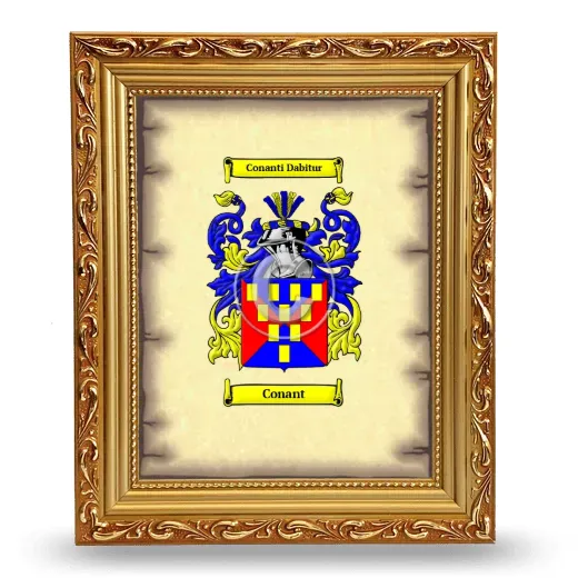 Conant Coat of Arms Framed - Gold