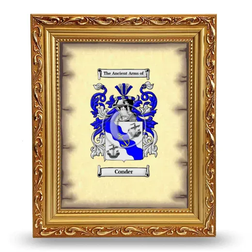 Conder Coat of Arms Framed - Gold