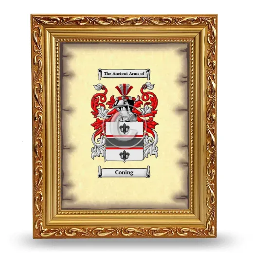 Coning Coat of Arms Framed - Gold