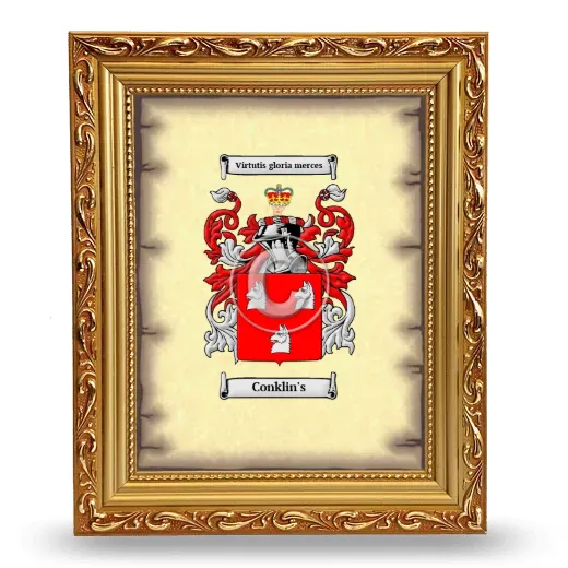 Conklin's Coat of Arms Framed - Gold