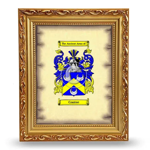 Contee Coat of Arms Framed - Gold