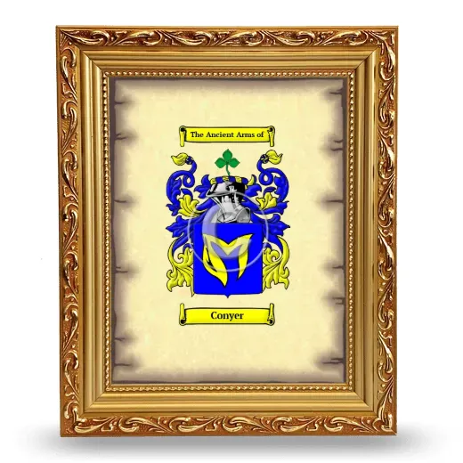 Conyer Coat of Arms Framed - Gold
