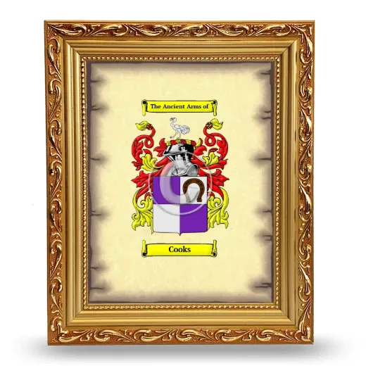 Cooks Coat of Arms Framed - Gold