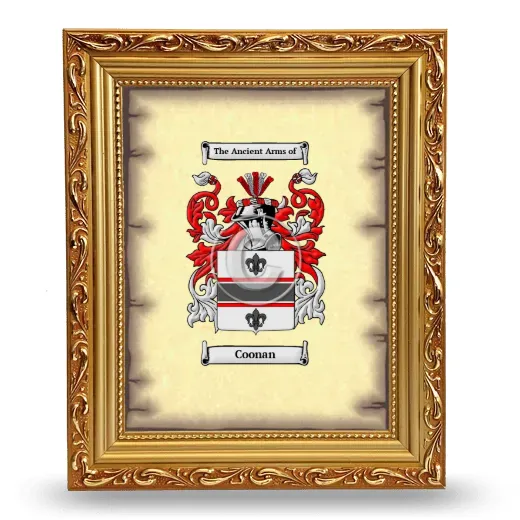 Coonan Coat of Arms Framed - Gold