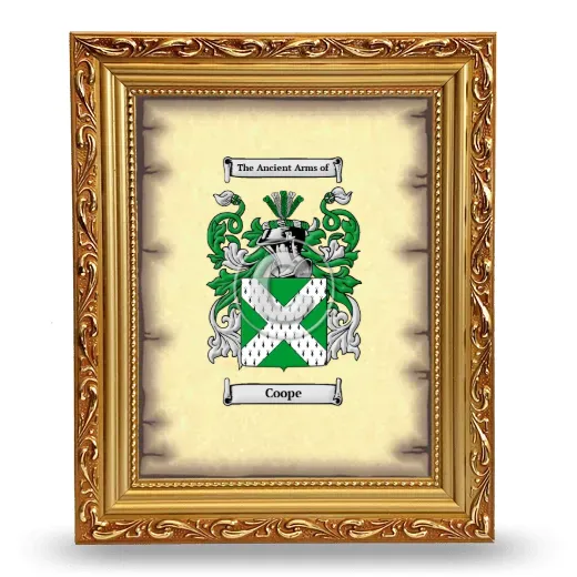 Coope Coat of Arms Framed - Gold