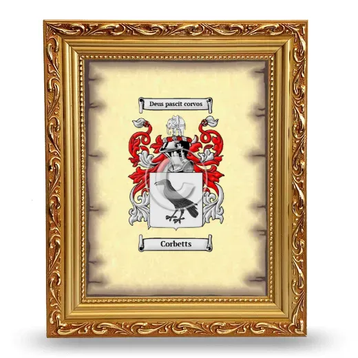 Corbetts Coat of Arms Framed - Gold
