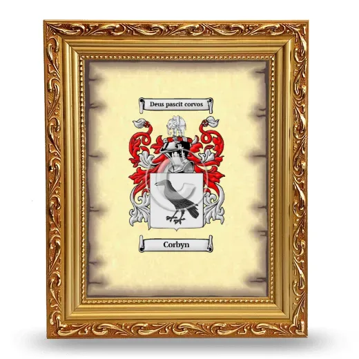 Corbyn Coat of Arms Framed - Gold