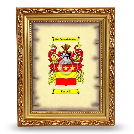 Corcell Coat of Arms Framed - Gold
