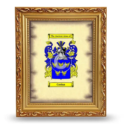 Corina Coat of Arms Framed - Gold