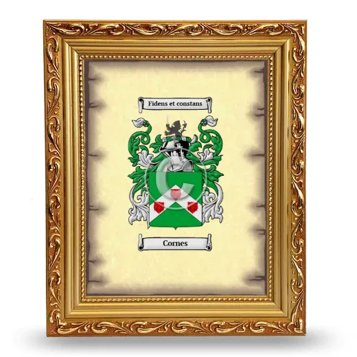 Cornes Coat of Arms Framed - Gold