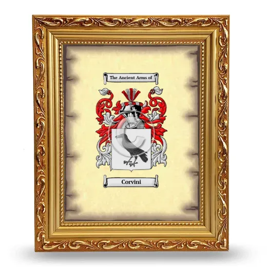 Corvini Coat of Arms Framed - Gold